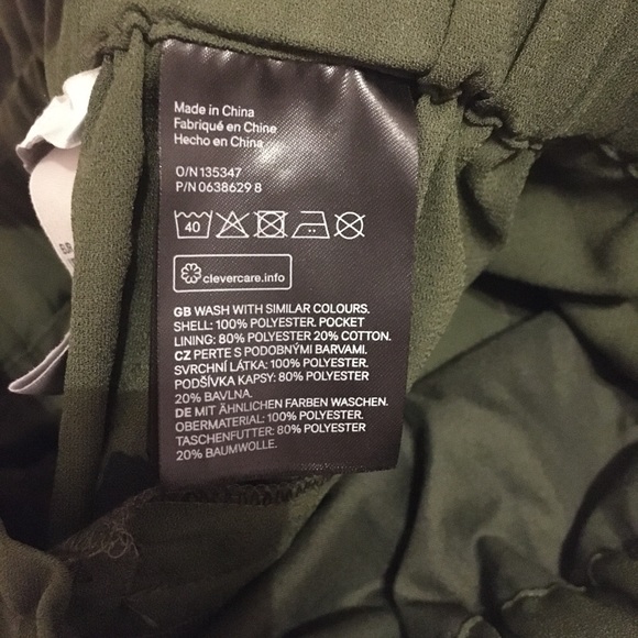 NWT H&M Olive Green Pants Size 10 - Picture 6 of 6